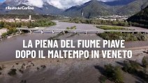 la piena del fiume Piave dopo il maltempo in Veneto