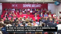 El PSOE se dispone a registrar ya la amnistía para investir a Sánchez la próxima semana