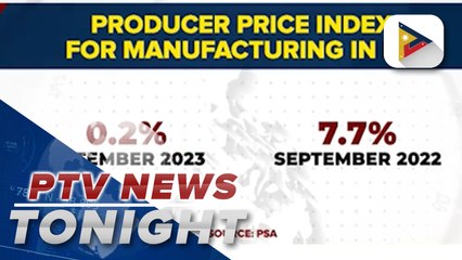 Producer Price Index for Manufacturing down by 0.2% in September