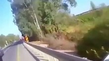 Watch: Israeli Cop on Bike Fires at Armed Terrorists in Chase Near Gaza Border