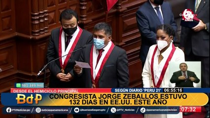 Jorge Zeballos habría estado más de 130 días en Estados Unidos, según investigación periodística