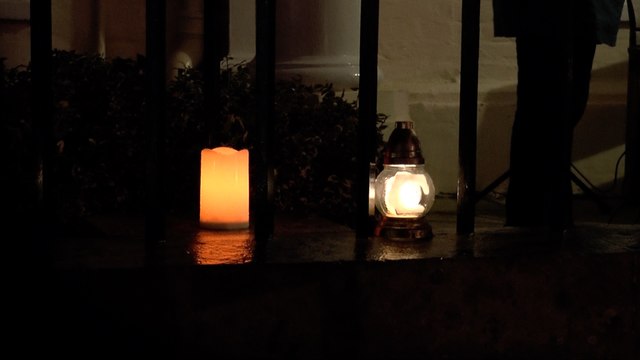People gather in Canterbury for a vigil of solidarity for peace in the Middle East
