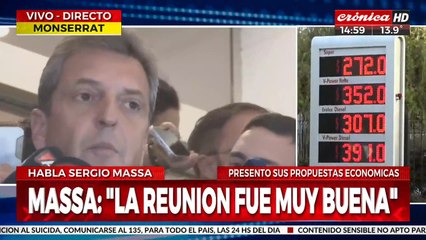 Sergio Massa: "De golpe aparecieron los combustibles y los camiones"
