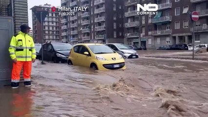 Sintflutartiger Regen: Halloween fällt in Mailand ins Wasser
