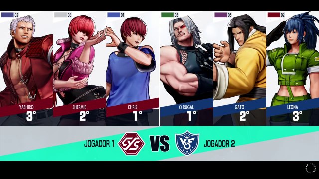 THE KING OF FIGHTERS XV CHRIS/SHERMIE/YASHIRO VS RUGAL/GATO/LEONA