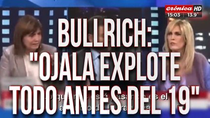 Patricia Bullrich: "Ojalá que explote antes del 19 de noviembre"