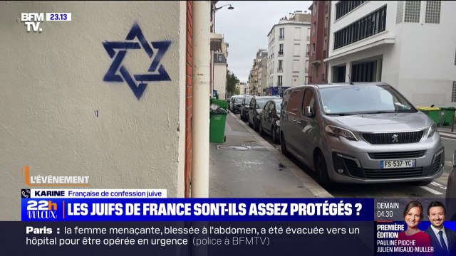 J'ai été estomaquée, je n'aurais jamais pu imaginer une telle chose : Karine, Française de confession juive, dont l'immeuble a été marqué par des étoiles de David, témoigne sur BFMTV