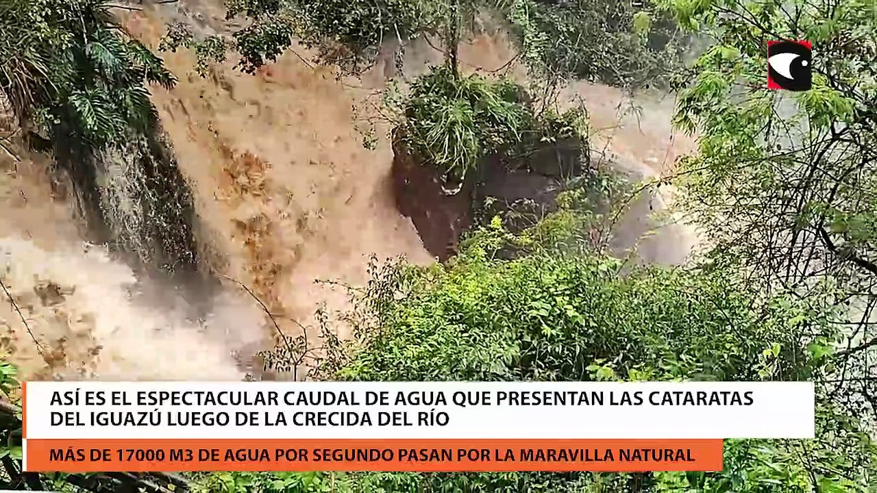 Así es el espectacular caudal de agua que presentan las Cataratas del Iguazú luego de la crecida del río