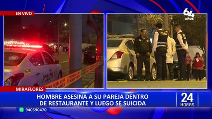 Miraflores: hombre asesina a su pareja dentro de restaurante y luego se suicida