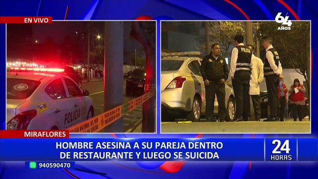 Miraflores: hombre asesina a su pareja dentro de restaurante y luego se suicida