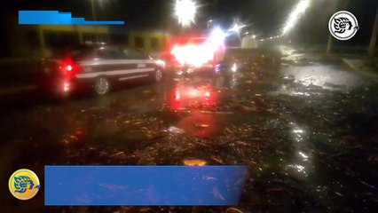Se intensifica Frente Frío 8; mar invade tramo del malecón de Coatzacoalcos