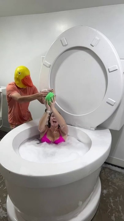 Rubber Ducky Boyfriend PRANKED Me in Giant Toilet 3 Times Very Funny #shorts