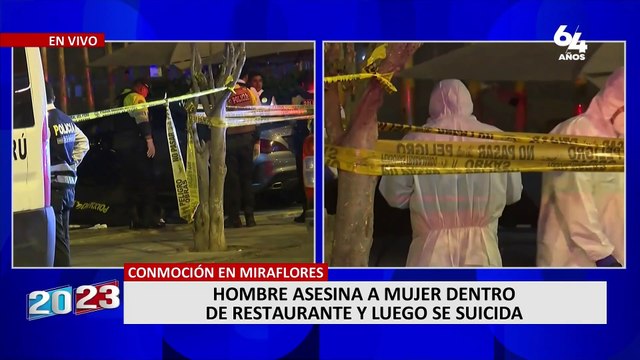 Miraflores: hombre asesina a su pareja dentro de restaurante y luego se suicida