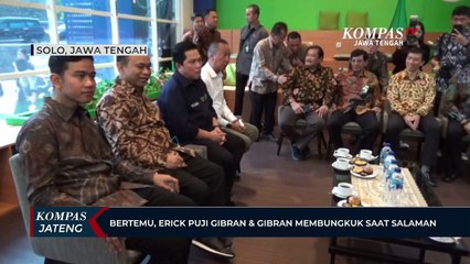 Bertemu, Erick Puji Gibran dan Gibran Membungkuk saat Salaman