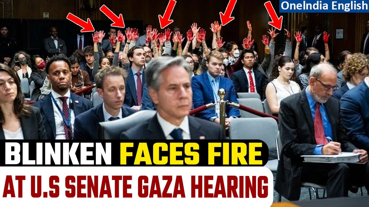 Israel-Hamas War: Protesters storm Congress meet on Gaza, call Blinken a ‘murderer’ | Oneindia