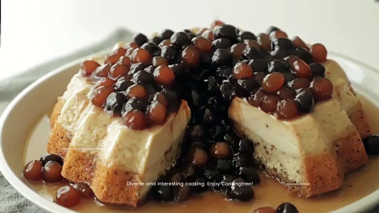 #Bubble Milk Tea Flan Cake Custard Pudding#