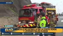 Miraflores: vehículo se despista y choca con vallas metálicas de la Costa Verde