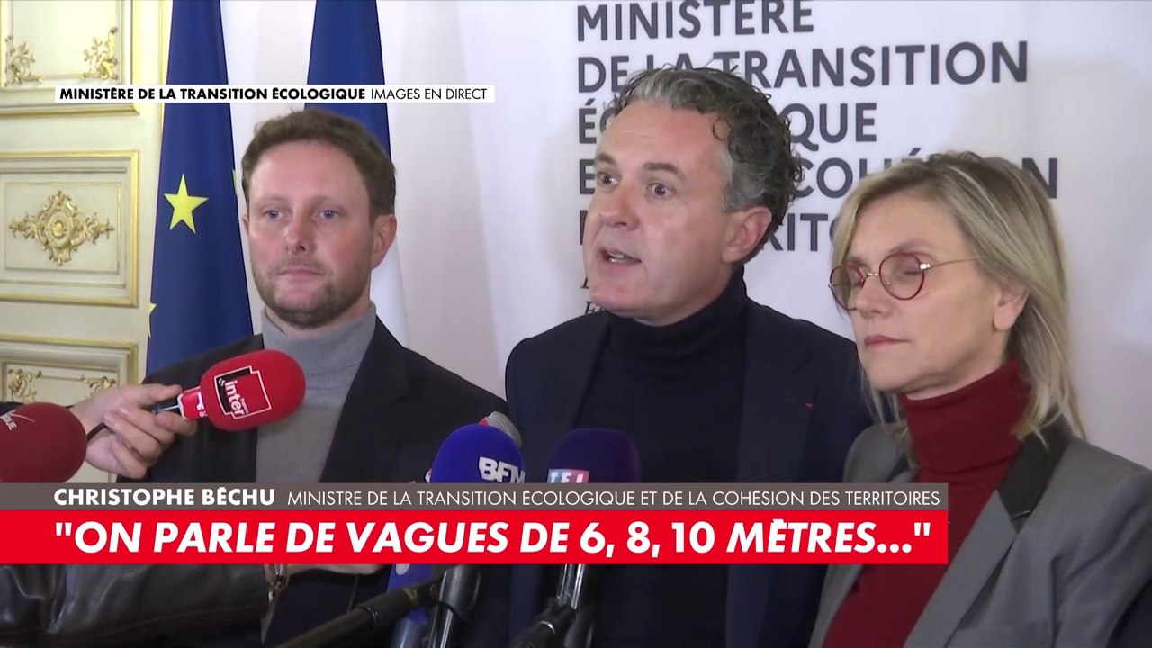 Christophe Béchu : «On parle de vagues de 6 mètres, 8 mètres, 10 mètres dans certains endroits»