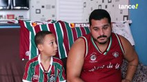 Pedrinho, torcedor do Fluminense fala da sua comemoração fazendo 'L' inspirada no Germán Cano