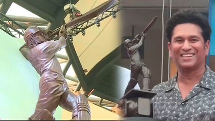 অবিকল মাস্টার ব্লাস্টার! ওয়াংখেড়েতে সচিনের মূর্তি সামনে আসতেই ভাঙল আবেগের বাঁধ