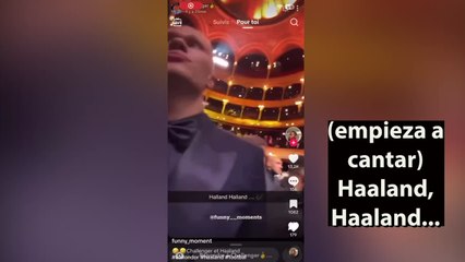 Esto es lo que pasa cuando eres tiktoker y te intentas hacer el gracioso a centímetros de la cara de Haaland