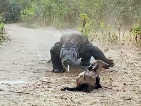 Ce varan se fait un petit repas... fast food