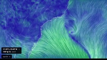 Mapa ao vivo mostra chegada do ciclone no PR