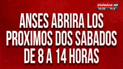 ANSES abrirá los próximos dos sábados de 8 a 14 horas