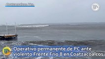 Operativo permanente de PC ante violento Frente Frío 8 en Coatzacoalcos