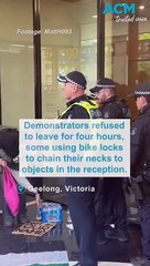 Anti-Zionist protesters stage sit-in at defence minister's Geelong office