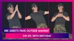 Shah Rukh Khan 58th Birthday: SRK Greets Fans Outside Mannat; Says ‘I Live In A Dream Of Your Love’
