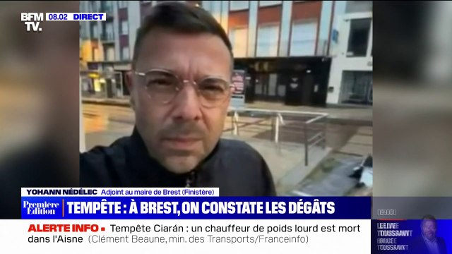 Tempête Ciaran: La nuit a été très compliquée, sous les coups de 3h du matin, c'était apocalyptique affirme Yohann Nédélec, adjoint au maire de Brest