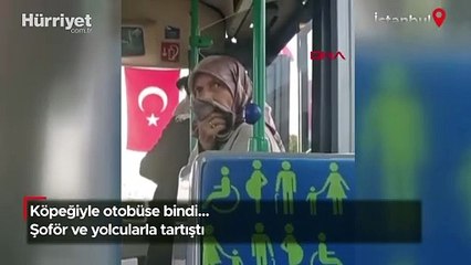Köpekle otobüse bindi; tepki gösteren şoför ve yolcularla tartıştı