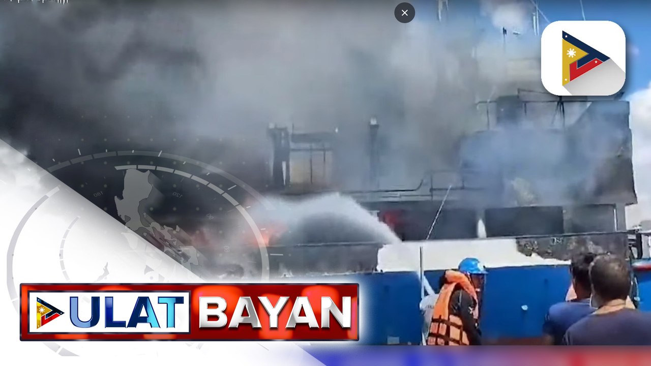 Isang cargo vessel sa Sorsogon, nasunog