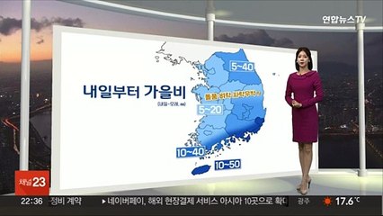 [생활날씨] 내일도 온화, 차츰 비…모레까지 최고 50㎜