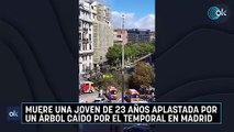 Muere una joven de 23 años aplastada por un árbol caído por el temporal en Madrid