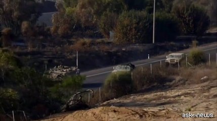 Carri armati israeliani vicino a Sderot nel Nord della Striscia di Gaza