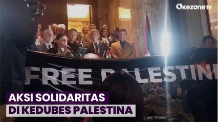 Massa Gelar Aksi Solidaritas di Kedutaan Besar Palestina