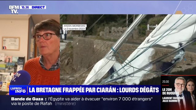 Tempête Ciarán: la maire d'Arzon (Morbihan) déplore énormément de dégâts sur le territoire de sa commune