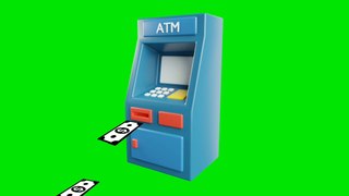 ATM Money Machine Green Screen Animation HD video