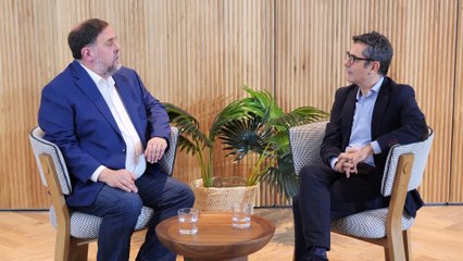 Bolaños (PSOE) y Junqueras (ERC) firman el acuerdo de investidura