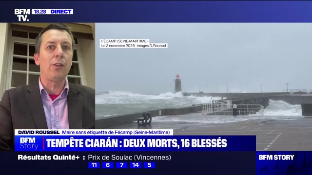 Tempête Ciarán: Nous avons 500 foyers privés d'électricité ce soir , indique David Roussel, maire de Fécamp (Seine-Maritime)