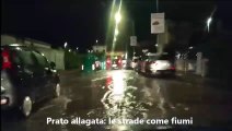 Prato, bomba d'acqua sulla citt?, le strade come fiumi / Video