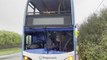 Bus has front window blown out by Storm Ciarán winds