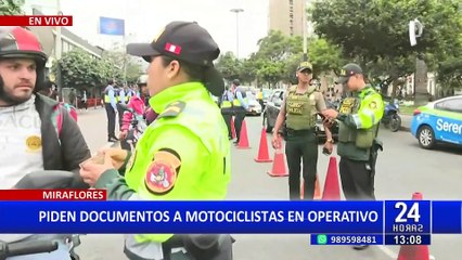Operativo en Miraflores: Exigen documentos a motociclistas para reforzar la seguridad