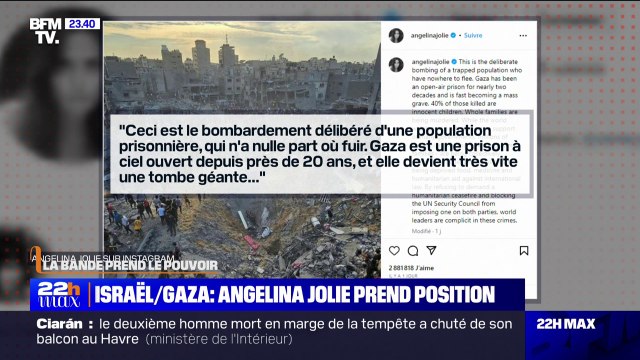 LA BANDE PREND LE POUVOIR - Israël/Gaza: Angelina Jolie prend position