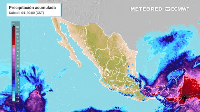 Modelo ECMWF - Acumulado de lluvias en milímetros