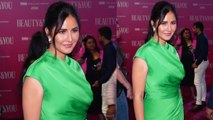 Katrina Kaif wows fans with her effortlessly stylish look in a stunning green dress With A Slit