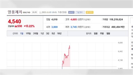 영풍제지, 7거래일 만에 하한가 탈출해 강세 / YTN