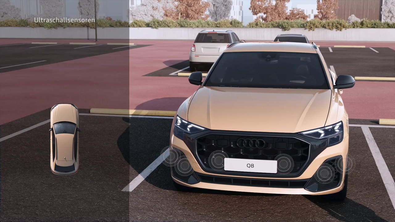 Audi Q8 – Assistenzpaket Parken plus und adaptiver Geschwindigkeitsassistent